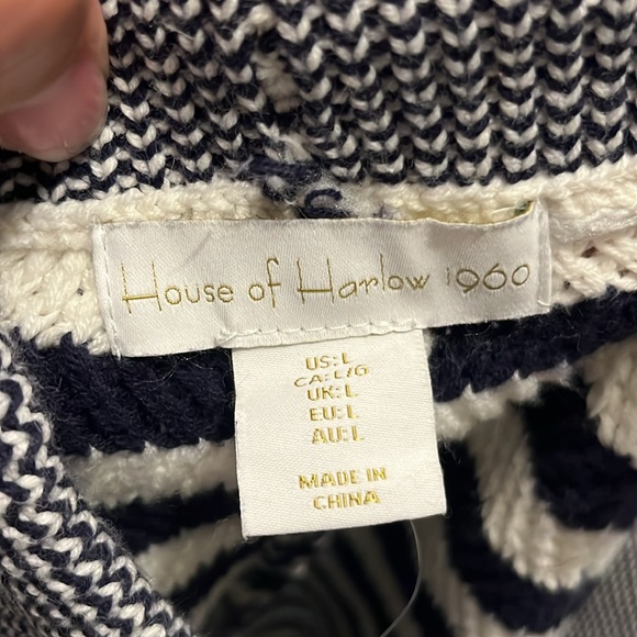 House of Harlow 1960 Navy and Cream 2 Piece Matching Nautical Set Large - Picture 4 of 6